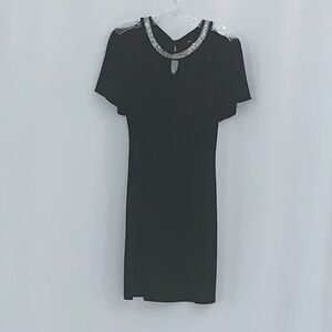 JBS Black A-line Cold Shoulder Dress